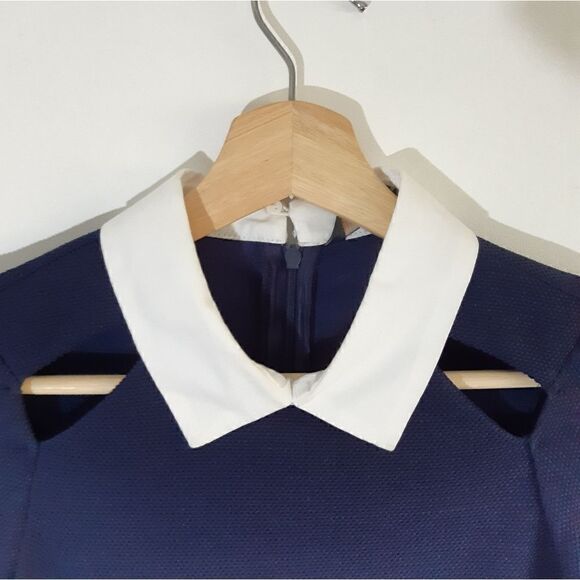 Zara Trafaluc Navy Cutout Collar Mini Dress - Picture 5 of 10